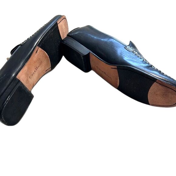 Cole Haan Pull On Loafer Navy Blue with Blue Gray Trim Stitching Size 7.5B - Picture 6 of 8